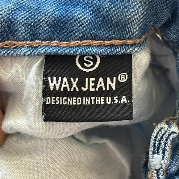 Wax Jean Distressed Mini Denim Jean Skirt Women's Size Small - Picture 3 of 4